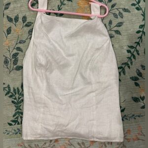 Reformation White Linen Top